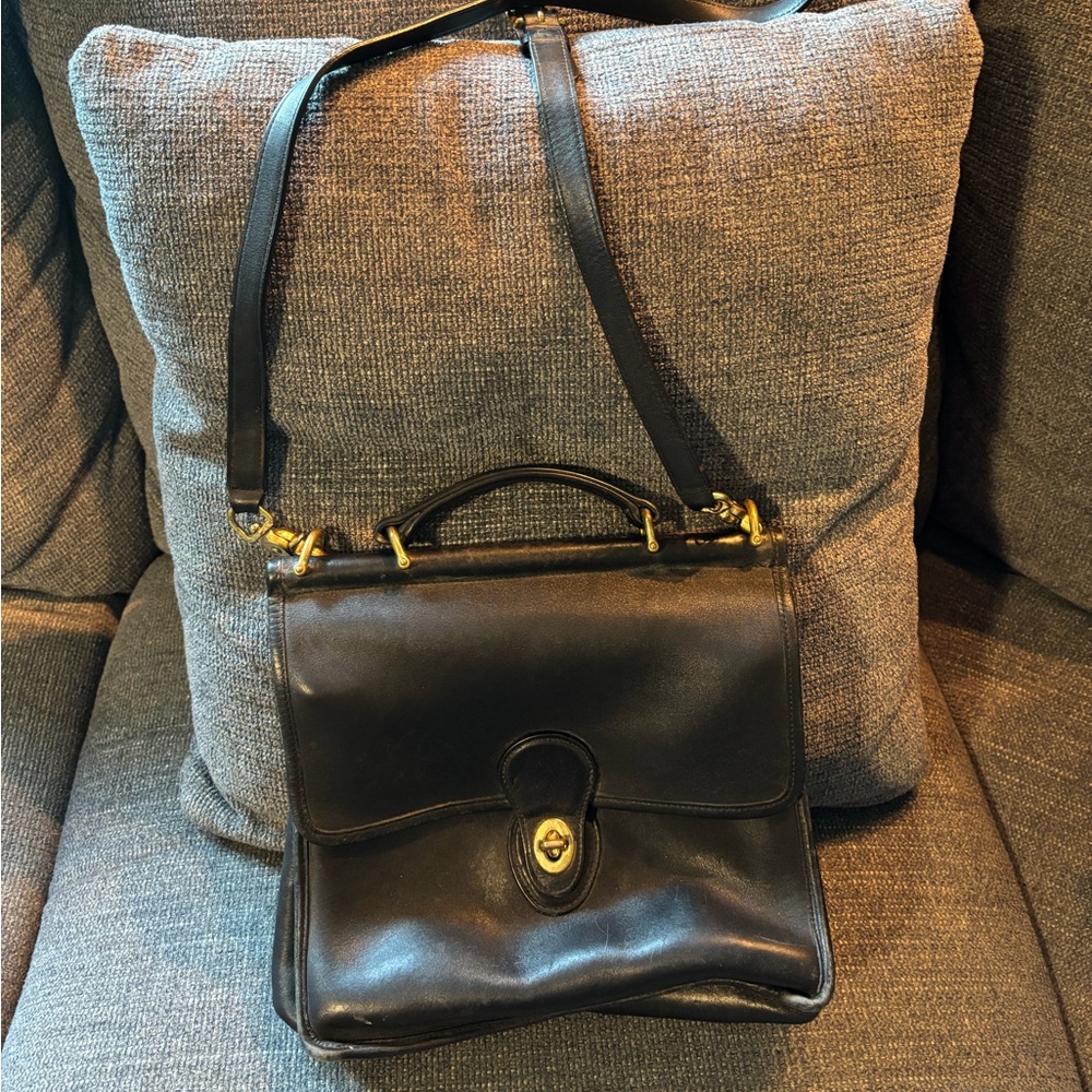 Coach Black Leather Crossbody Bag Willis / Station Bag #9927 - Picture 2 of 6